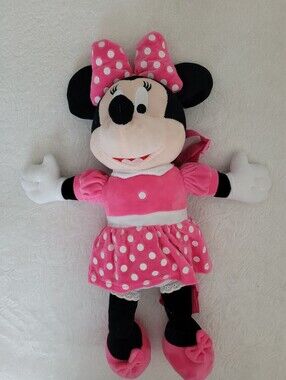 Minnie Mouse Pink Polka Dot Plush Backpack - Disney Kids Toy